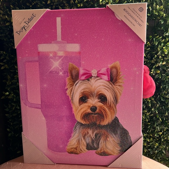 🩷🌸Pink Stanley & Yorkie glam room art - Design District - Picture 8 of 9